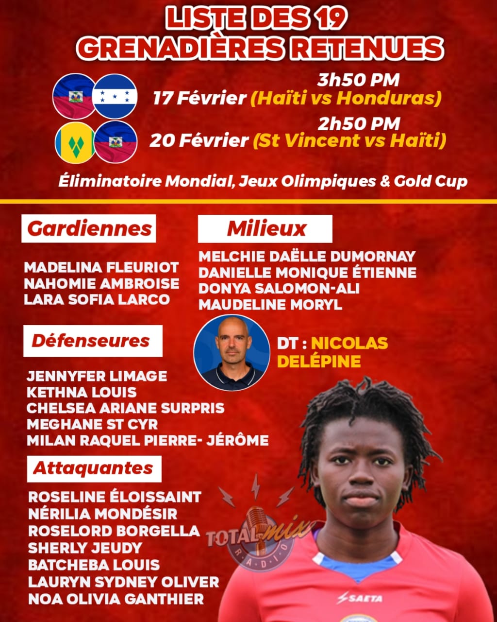 Totalmix - Haiti vs Cuba: La liste