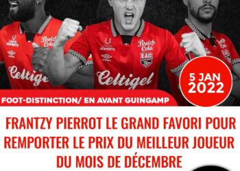 FOOT/ EXPATRIÉS : MEILLEUR JOUEUR DU MOIS DE DÉCEMBRE, FRANTZDY PIERROT NOMMÉ