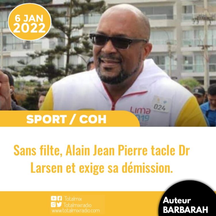 DOSSIER COH : SANS FILTE, ALAIN JEAN PIERRE TACLE DR LARSEN ET EXIGE SA DÉMISSION