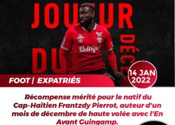 FOOT – EXPATRIÉS / EA-GUINGAMP : FRANTZDY PIERROT, JOUEUR DU MOIS DE DÉCEMBRE