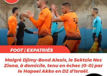FOOT – EXPATRIÉS / ISRAËL : LE SEKTZIA NES ZIONA ET DJIMY-BEND ALEXIS, TENUS EN ÉCHEC