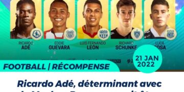 FOOT – DISTINCTIONS : RICARDO ADÉ EN LICE POUR LE PRIX DE MEILLEUR DÉFENSEUR DU CHAMPIONNAT ÉQUATORIEN