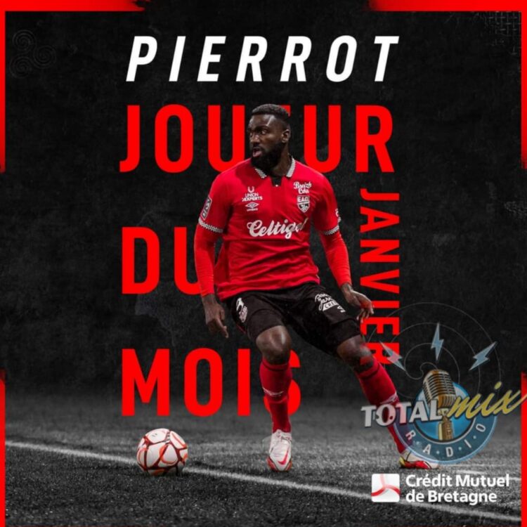 FOOT – DISTINCTION : FRANTZDY PIERROT, JOUEUR DU MOIS DE JANVIER DE L’EA-GUINGAMP