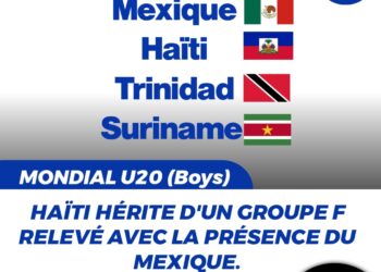 CDM U20 MASCULINE : HAÏTI HÉRITE LE GROUPE F AVEC LE MEXIQUE