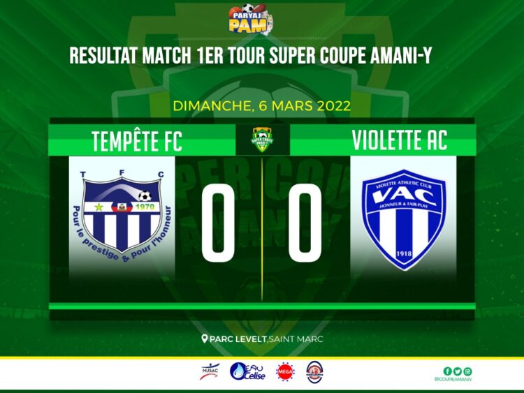 SUPER COUPE AMANI-Y : TEMPÊTE FC ET VIOLETTE AC SE QUITTENT SUR UN NUL