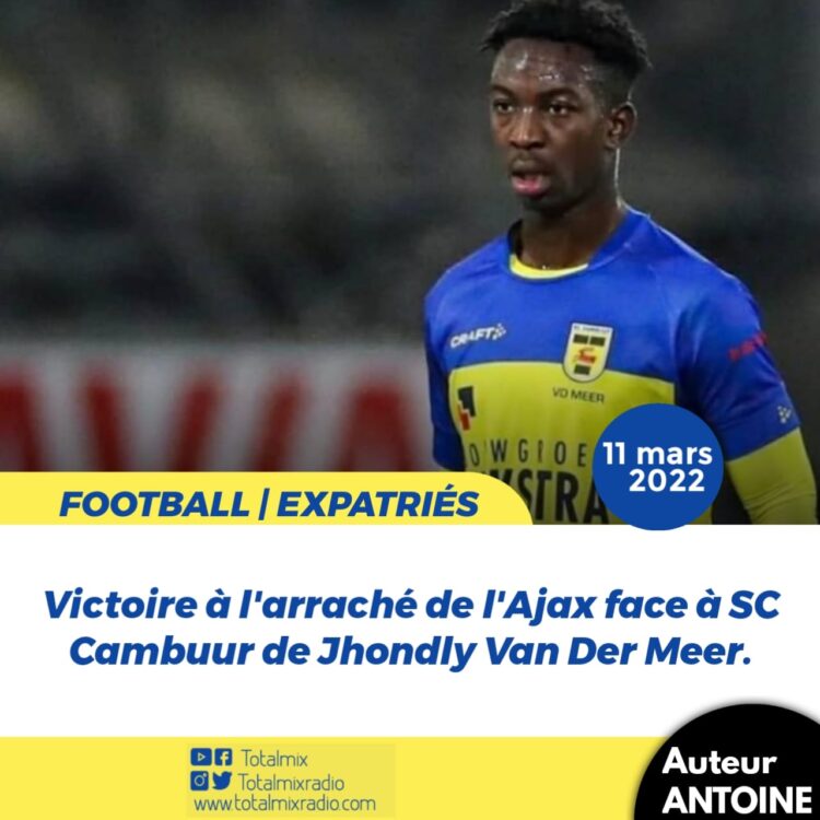 FOOT/ EXPATRIÉS : SC CAMBUUR DE VAN DER MEER TOMBE FACE À AJAX
