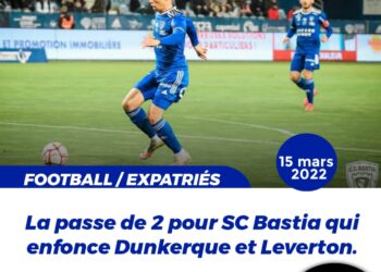 FOOT-EXPATRIÉS: LE SC BASTIA ENCHAÎNE AVEC UNE NOUVELLE VICTOIRE