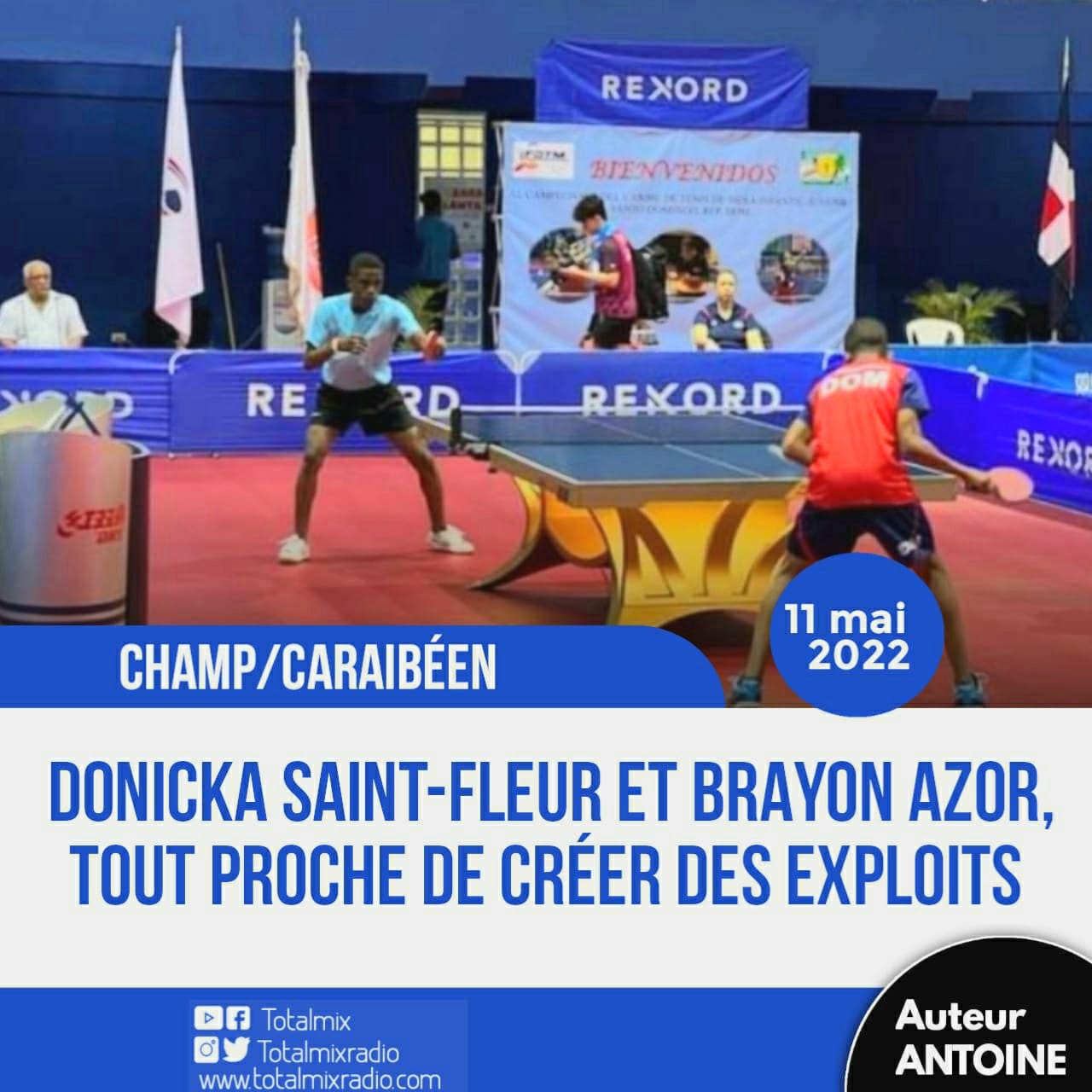 TENNIS DE TABLE/ CHAMP-CARAIBÉEN : DONICKA ET BRAYON AU SECOND TOUR