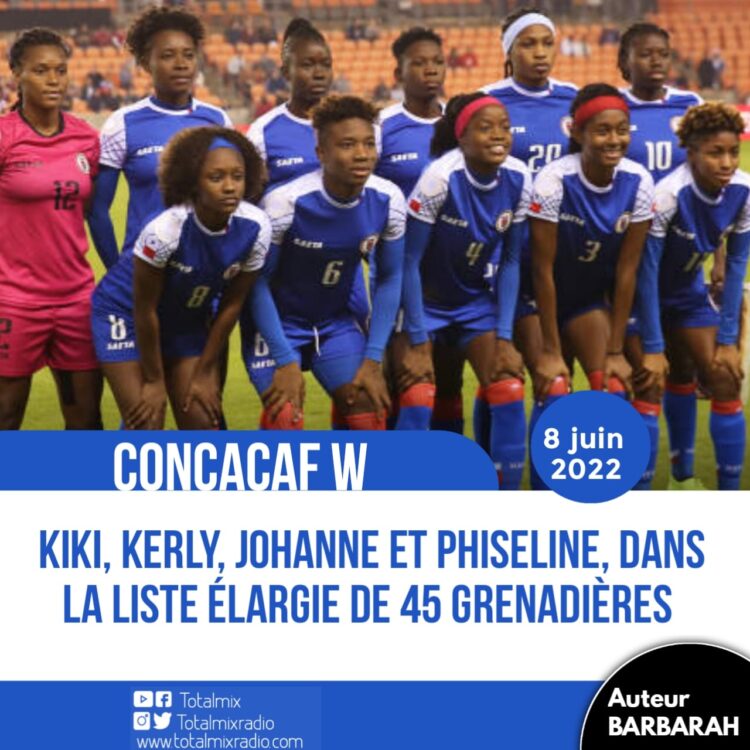 CONCACAF W : KIKI, KERLY, JOHANNE, PHISELINE ET RUTHNY, DANS UNE LISTE DE 45 GRENADIÈRES