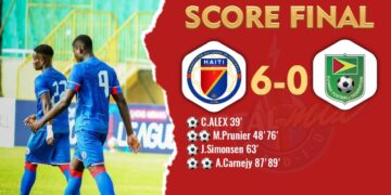 LNC 2022 : HAÏTI ÉCRASE GUYANA (6-0) À NOUVEAU, ET SE TROUVE À UNE VICTOIRE DE LA LIGUE A ET LA GOLD CUP