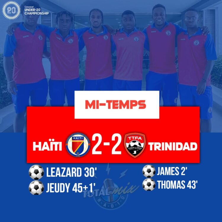 CONCACAF U2O / HAÏTI VS TRINIDAD : SCORE DE PARITÉ À LA MI-TEMPS