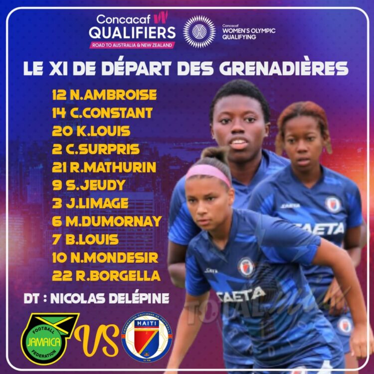 CONCACAF W : HAÏTI – JAMAÏQUE, LE XI DE DÉPART DES GRENADIÈRES    