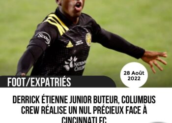 FOOT – EXPATRIÉS : UN BUT DE DERRICK ÉTIENNE, COLUMBUS CREW SAUVE UN NUL INEXTREMIS