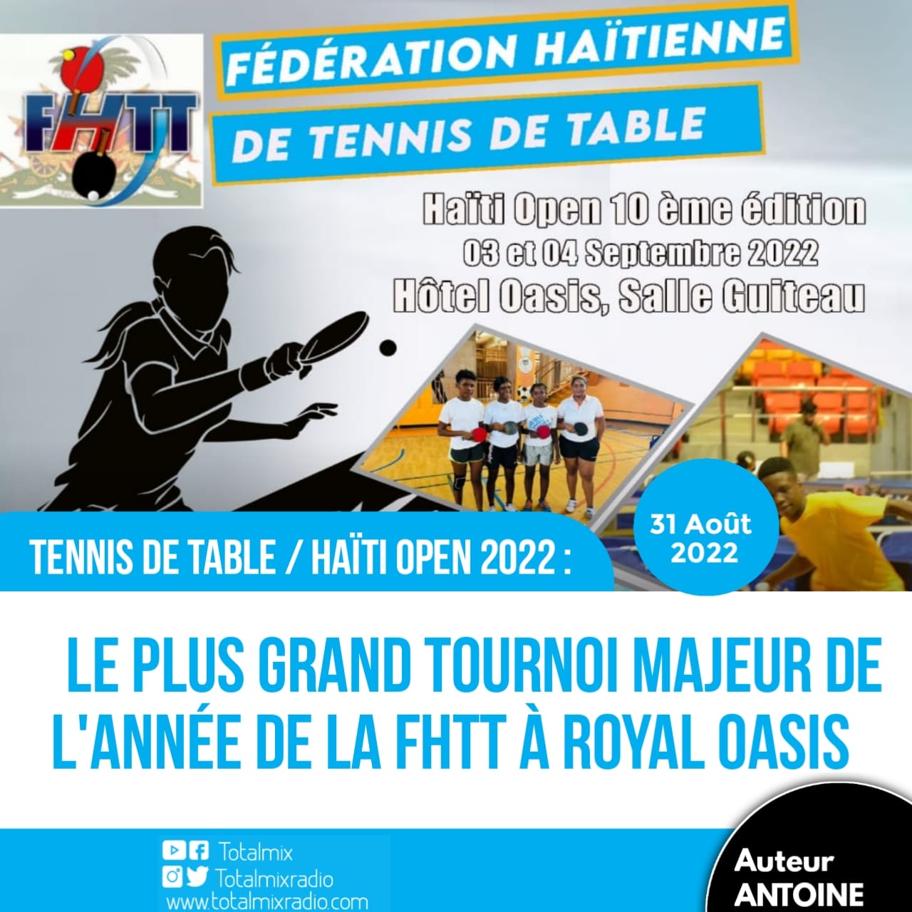 TENNIS DE TABLE : LA FHTT ANNONCE SA PLUS GRANDE MANIFESTATION SPORTIVE DE L’ANNÉE