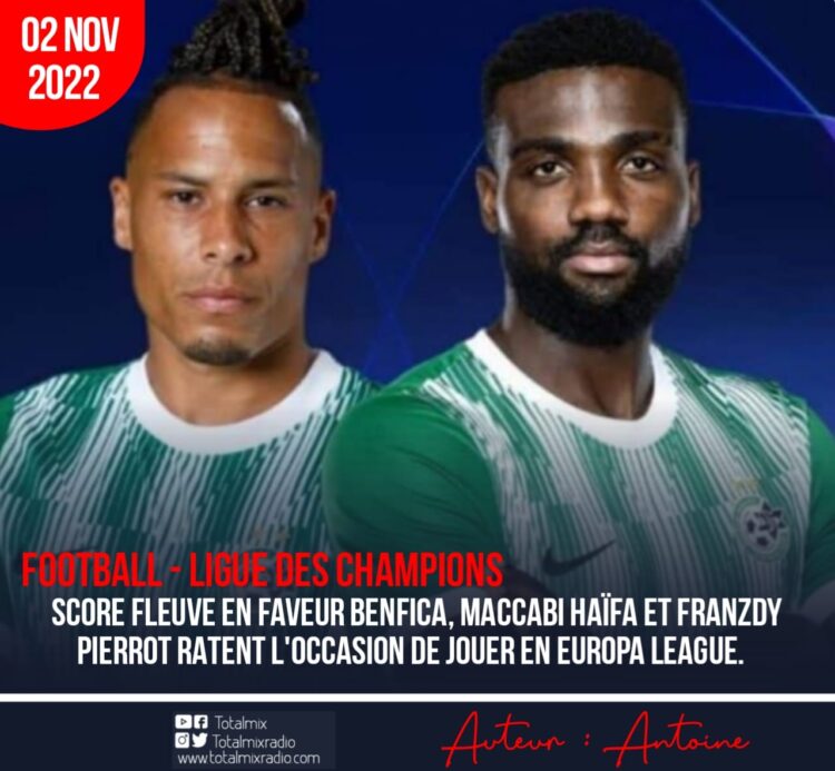LDC  2022 : LE MACCABI HAÏFA LAMINÉ ET ÉLIMINÉ MALGRÉ FRANTZDY PIERROT 