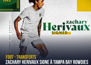 FOOT – TRANSFERTS : ZACHARY HERIVAUX SIGNE À TAMPA BAY ROWDIES