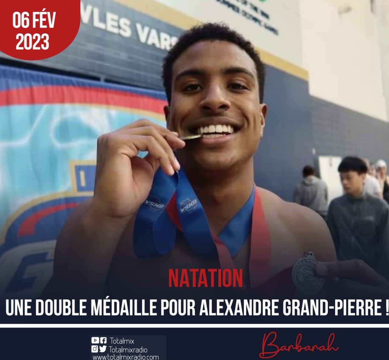 NATATION : UNE DOUBLE MÉDAILLE POUR ALEXANDRE GRAND-PIERRE !