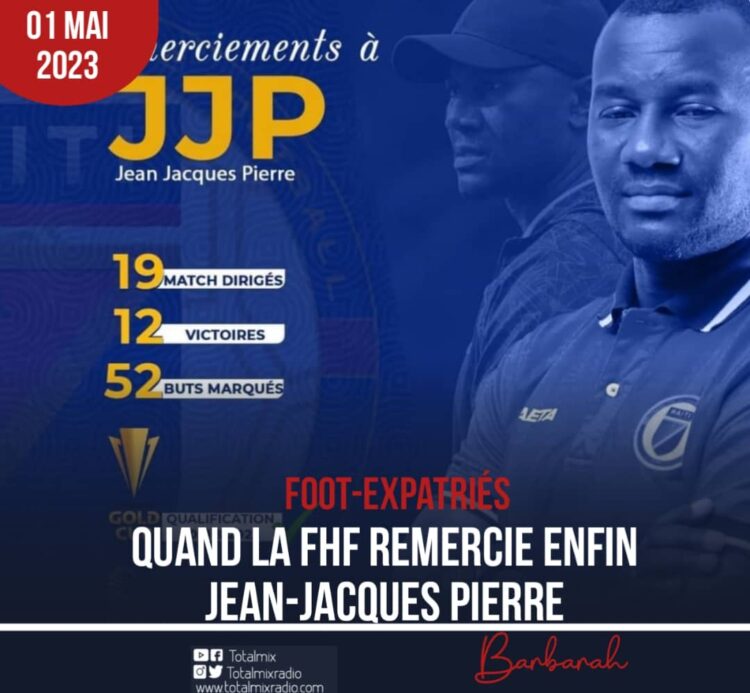 FOOT – SEL: JEAN JACQUES PIERRE FINALEMENT REMERCIÉ PAR LA FHF