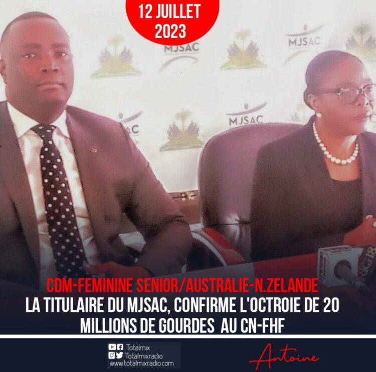 CDM-FÉMININE 2023 : “ L’ÉTAT HAÏTIEN EST AU CÔTÉ DE LA SÉLECTION FÉMININE ” DIXIT RAYMONDE RIVAL AUGUSTE