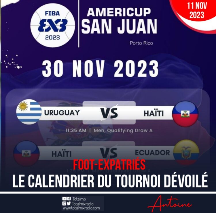 BASKET 3X3/AMERICUP 2023 : HAÏTI SE MESURERA À L’URUGUAY ET L’ÉQUATEUR