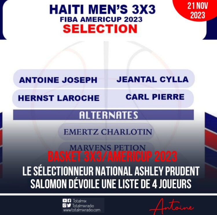BASKET 3X3/AMERICUP 2023 : UNE LISTE DE 4 JOUEURS DÉVOILÉE AVEC LA PRÉSENCE DES EXPATRIÉS