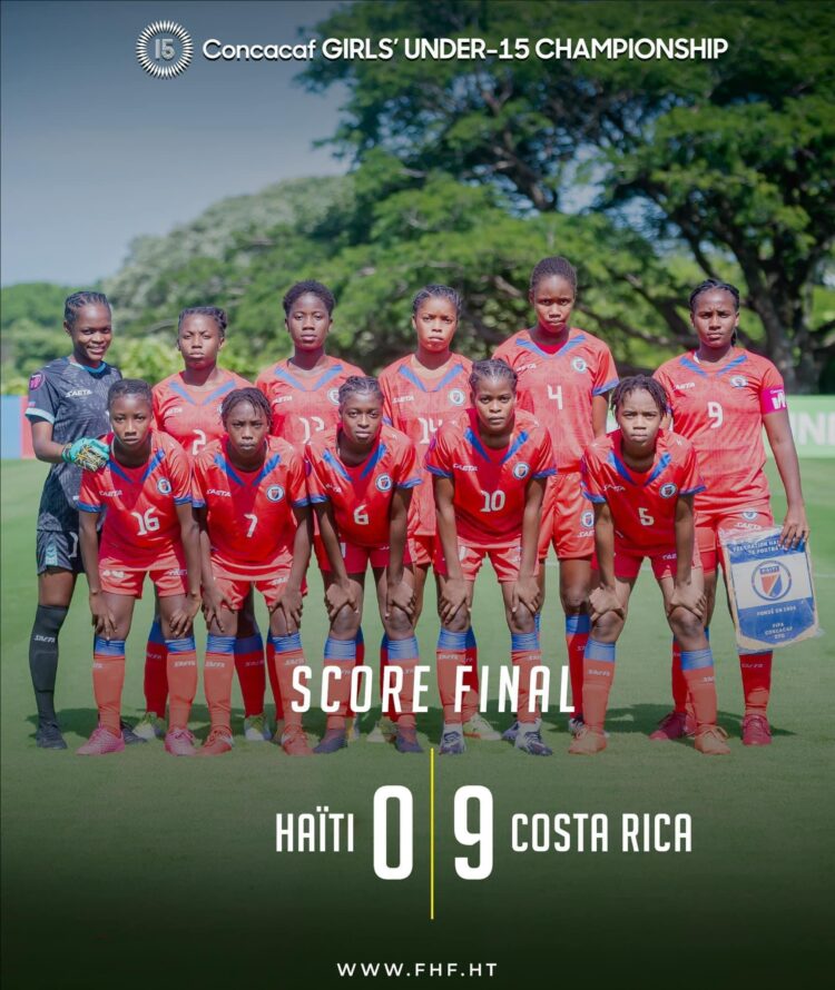 Concacaf féminin U-15: Haïti chute lourdement (0-9) face au Costa Rica