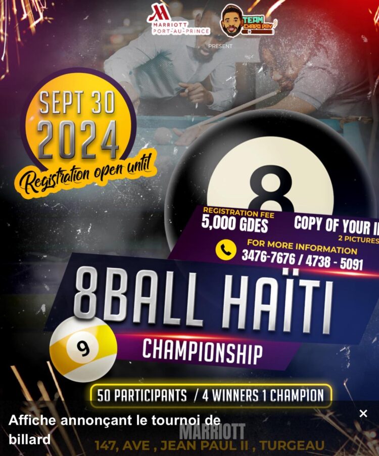 Le 8Ball Haiti Championship : Un tournoi pour promouvoir le billard en Haïti