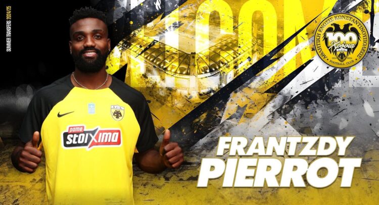 Foot-Expatriés : Frantzdy Pierrot s’engage avec l’AEK Athènes jusqu’en 2027