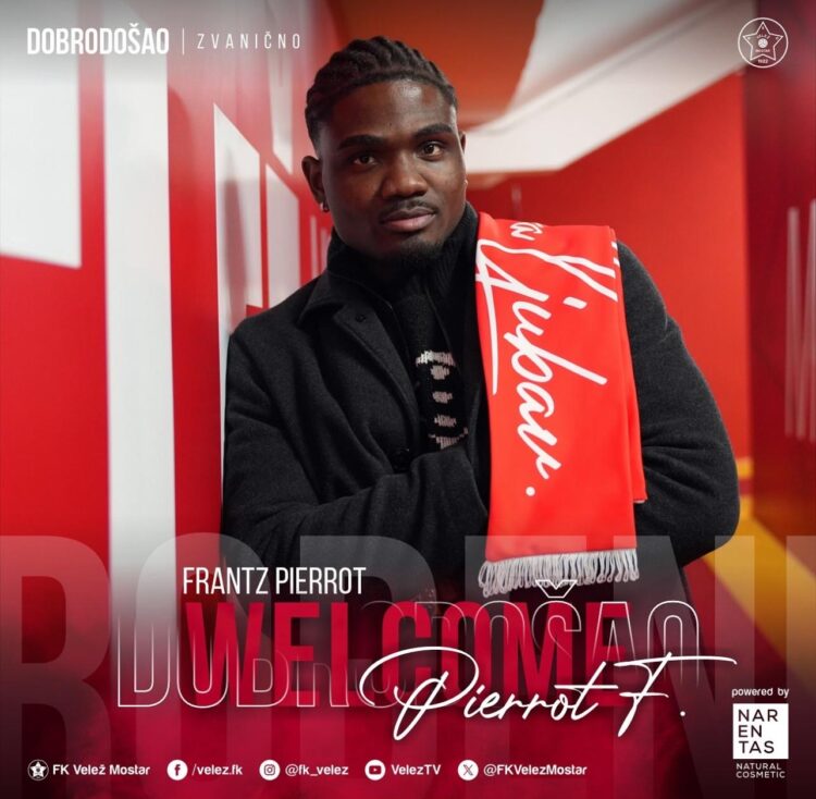Frantz Pierrot, nouveau footballeur de FK Velež Mostar