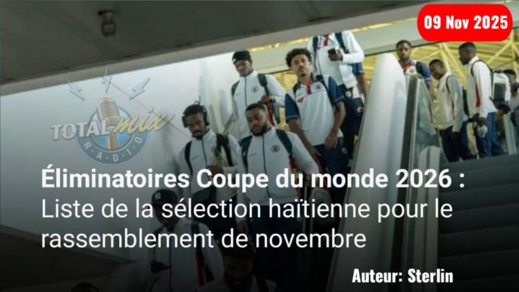 Éliminatoires Coupe du monde 2026 : Liste de la sélection haïtienne pour le rassemblement de novembre