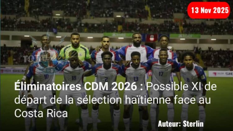 Éliminatoires CDM 2026 : Possible XI de départ de la sélection haïtienne face au Costa Rica