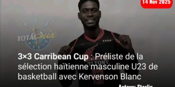 3×3 Carribean Cup : Préliste de la sélection haïtienne masculine U23 de basketball avec Kervenson Blanc