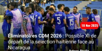 Éliminatoires CDM 2026 : Possible XI de départ de la sélection haïtienne face au Nicaragua