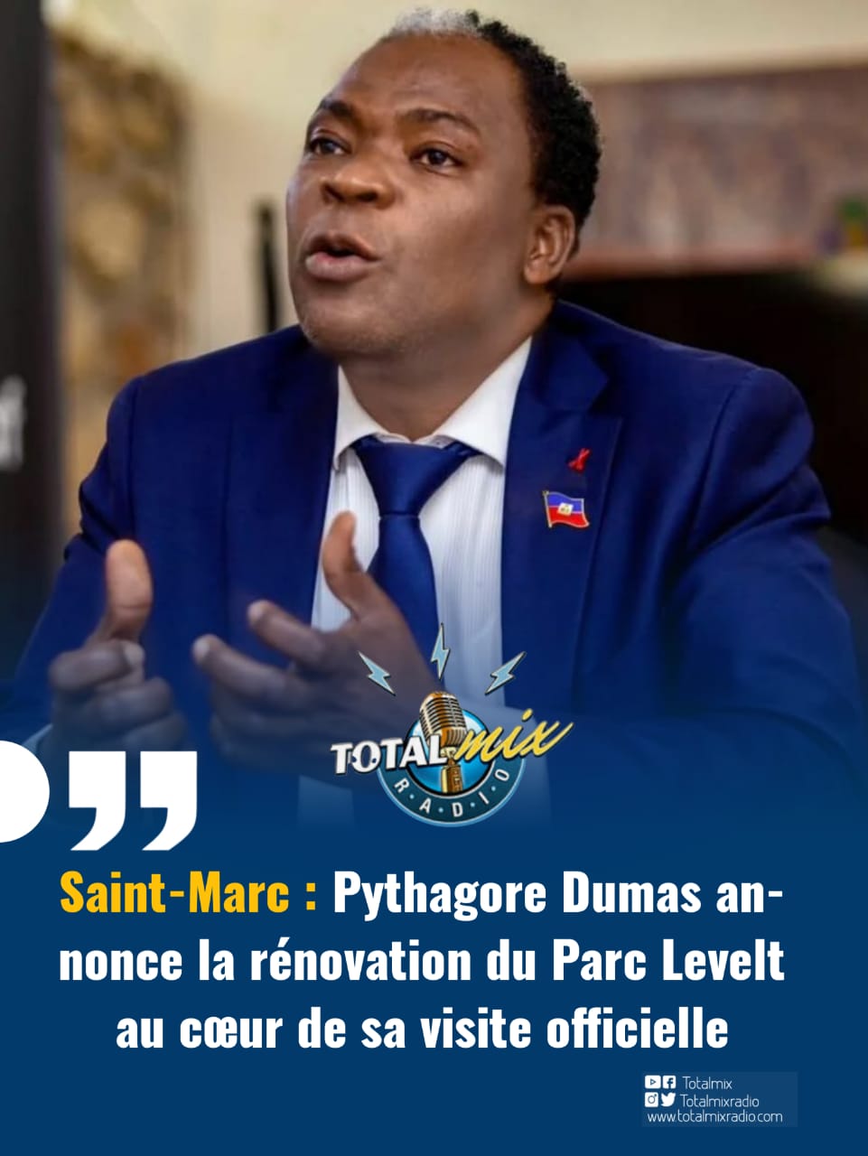 Saint-Marc : Pythagore Dumas annonce la rénovation du Parc Levelt au cœur de sa visite officielle